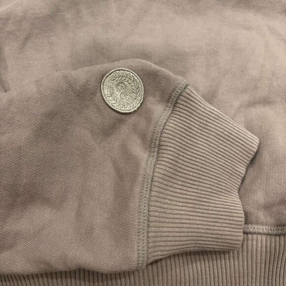 Pink Women’s Cropped Brown Sweatshirt – Long Sleeve Pullover, Casual Cozy Top - Picture 3 of 4